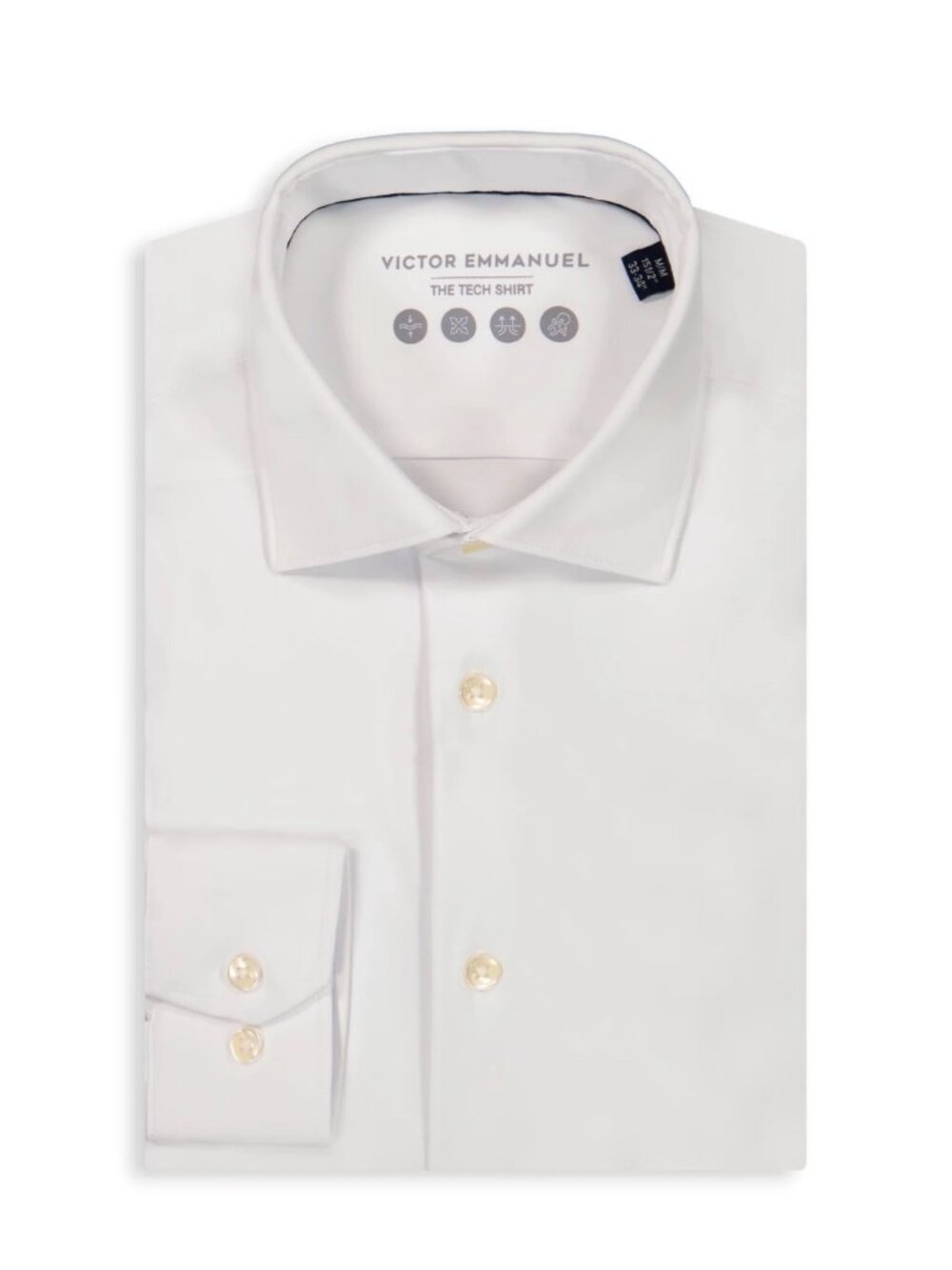 Victor Emmanuel "The Tech Shirt" White Performance Stretch Dress Shirt 16 34/35